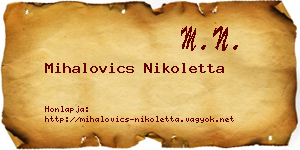 Mihalovics Nikoletta névjegykártya