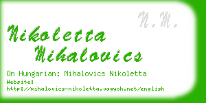 nikoletta mihalovics business card